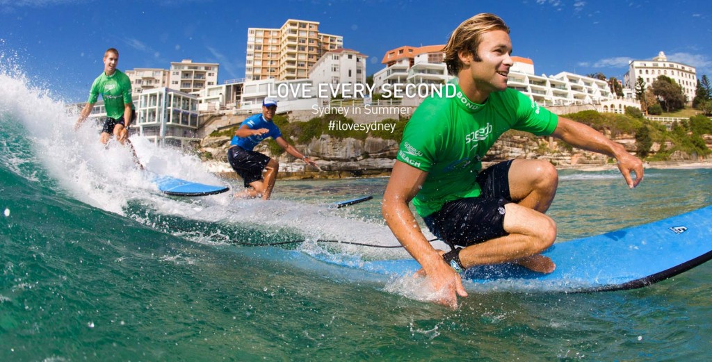 sydney in summer surfing